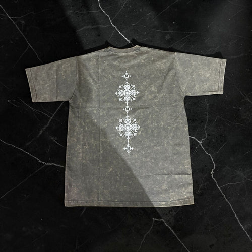 DOWN SHOULDER ACID WASH T-SHIRT